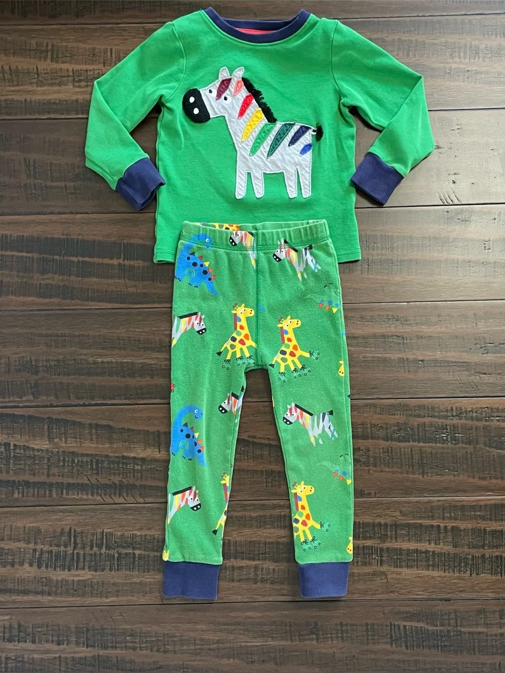 Next Green Zebra Long Pajama Set